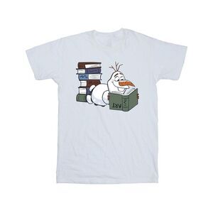 Frozen II Mens Olaf Reading Cotton T-Shirt / White